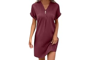 Sommarklänningar för kvinnor 2025 arm strandkläder eleganta sommarkläder monokrom sommarkläder v-ringad väst kjol t-shirt klänning lätt bomull fritidskläder dam avslappnade klänningar
