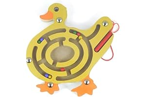 OOSTIFUN Gobus Wooden Mini Animals Shape Bead Maze Regalo educativo del Giocattolo educativo del Labirinto delle Mini Penne di Forma di Animali di Legno Colorate della Penna per i Bambini (Duck Anatra)
