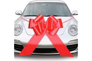 QUACOWW 23 Inches Red Large Car Bows Car Ribbon Bows Pull Bows for Large Gift Decoration, Gift Wrapping, Car, Valentine's Day, Wedding, Party
