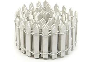 Matedepreso Miniature Fairy Garden Kit Mini Wood Fence Fairy Garden Fence Terrarium Doll House DIY Accessories Decor(3CM,White)