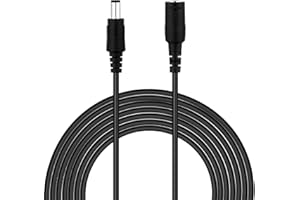 Dericam 10ft Power Extension Cable, 2.1mm x 5.5mm for DC 12V Power Adapter, for CCTV Security Camera/IP Camra/DVR Standalone/LED Strip, 12V-3M, Black