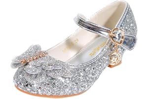 YOSICIL Zapatos de Princesa niña Tacones niña Sandalias Ballet Brillantes Mujeres Zapatos de fantasía con Brillos y Cristales cumpleaños y Cosplay Carnaval