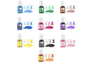 LIULINY 10 Colori Tintura Liquida in Resina Epossidica UV, Opaco Resina Liquida Colorante, 5 ml Altamente Concentrato Pigmenti per Epossidica, per la Creazione di Gioielli Fai da Te, Portachiavi