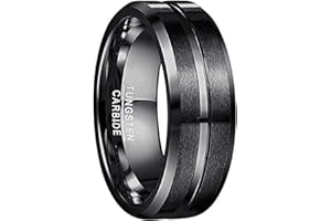 NUNCAD Ring Herren/Damen Wolframcarbid 4mm 6mm 8mm 10mm Men Fashion Schmuck Ehering Verlobungsringe Paar Freundschaftsring Schwarz Blau Gold Rosegold Größe 47 bis 80 (15-25.4)