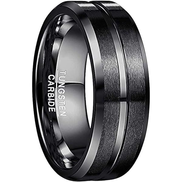 Bungsa Herrenring Edelstahl Schwarz Mit Kristall - Maskuliner Fingerring In Größen 60-70