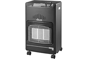 Niklas Poele à gaz Infrarouge 4200W Nova Slim Chauffage d'appoint Piezo Pliable, Rayonnant, Gris