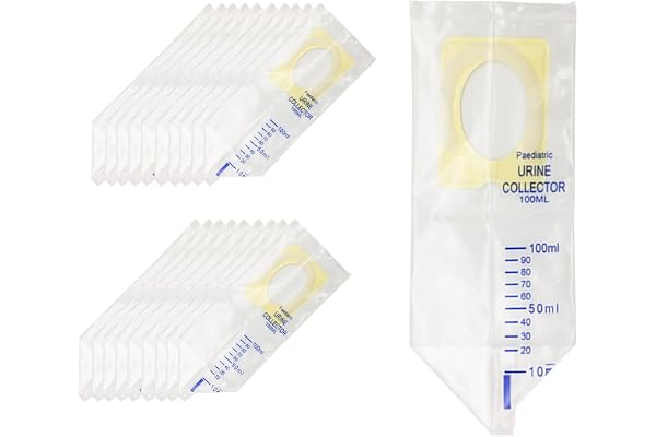 Eruceky 20 st 100 ml bärbar urinpåse, engångs urinpåse 100 ml, påse för småbarn 100 ml, lämplig för barn som reser och campin