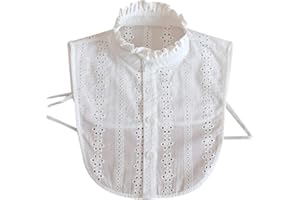 Erisl Women Lace Collar Pure Color Detachable Lapel Choker Necklace Shirt Fake False Collar Blouse Sweatshirt Vest Accessories