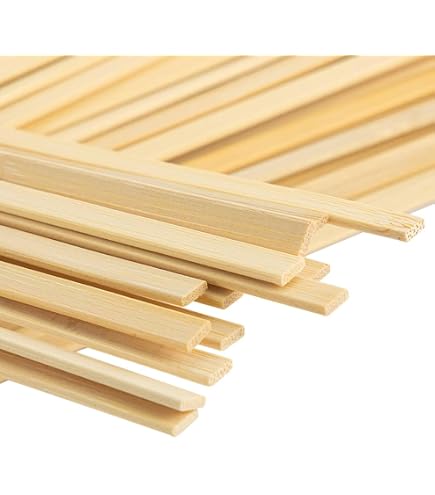 Worown Lot de 120 bâtons de bambou naturel solides de 40 cm, bâtons en