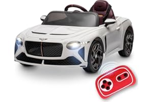 Playkin Bentley BACALAR White – Coche Eléctrico Descapotable para Niños +3 Años, Réplica Oficial, Batería Recargable 12V, Mando A Distancia, Color Blanco