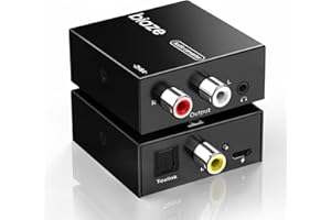 Biaze ZH84 192kHz DAC Konverter Lautstärkeregler Digital SPDIF optischer Koaxial Klinkenstecker Toslink Koaxial zu Analog-L/R und RCA 3,5 mm Klinken Wandler, Optisch zu RCA Adapter für HDTV, DVD