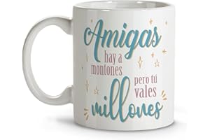 LolaPix Tazas para Amigas. Taza mejor amiga. Tazas Desayuno Originales. Taza Cerámica 330 ml. Regalos con Frases. Tazas personalizadas.