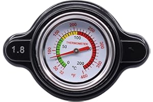 MOTOKU High Pressure Radiator Cap with Temp Gauge 1.8 Bar for Kawasaki KDX 200 KLR 250 650 KLX 300 400 450 KX100 KX250 KX450F KX65 KX80 Brute Force Mojave Mule 2510 3000 3010 4000 4010 Teryx 750 800