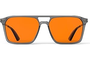 Goiteia Occhiali anti-luce blu 100% arancione - Occhiali da gioco tinti ambra per un sonno migliore - Cerniere a molla per un migliore comfort