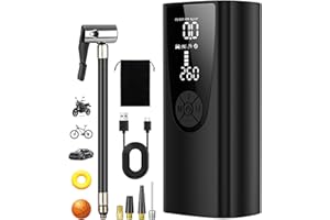 JOFLVA elektryczna pompa powietrza, akumulatorowa pompa powietrza 6000 mAh 150PSI, mobilna sprężarka wielofunkcyjna, ładowalna przenośna sprężarka powietrza wyświetlacz Lcd, do rowerów, motocykli