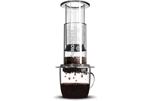 Aeropress Presse à café transparente – Méthode d'infusion 3 en 1 combine cafetière française, pourover, expresso – Café corsé sans grain ni amertume – Petite cafetière portable pour le camping et les