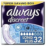 Always Discreet Incontinence Pads+ Long Plus for Sensitive Bladder, 2 x 16 Count - Super Saving Box