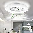 BKZO 60CM LED Ceiling Light with Fan, Ceiling Fan Lights 24 Levels Wind Speeds, Stepless Dimming Light, Modern Fan Lighting for Living Room, Dining Room, Bedroom, Office, 3000-5500K, White