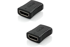 Pencilupnose 2 Pack HDMI Female to Female Adapter Couple Connector, Gold Plated HDMI Adapter Connector for 4K UHD and 3D 1080P High Speed Cable Extender
