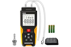 INFURIDER Manometer T9-S8830, Gas Digital Meter Max 36.8KPa, Store of 99 Groups of Data Gas Engineer Tools, HVAC, Differential Pressure Gauge 12 Measuring Units with Backlight