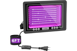 Alweysup 100W LED Schwarzlicht Strahler, 200 Leds Graphene Schwarzlichtlampe mit Stecker 395-400nm Schwarzlicht für Large space,Glow party, Halloween,Bühnen