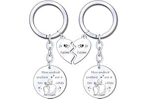 ZYMGUO Cadeau Porte-clés idéal pour couple petite amie petit ami,-Je t'aime-Saint Valentin Cadeau