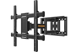 Perlegear Supporto da Parete per TV da 37-84 pollici, Staffa TV con Braccio Girevole Inclinabile ed Estendibile, Max VESA 600x400mm, Braccio TV Ultra Resistente 60 kg
