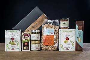 FOOD IN SICILY Confezione regalo con 8 Prodotti Tipici Siciliani | Cioccolato di Modica | Pesto di pistacchio Bronte DOP | Torrone al Pistacchio Fiasconaro | Idee Regalo
