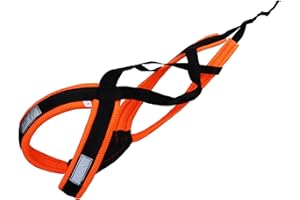 LASALINE Harnais de Traction pour Chien, x-Back Harnais canicross, Harnais Chien Velo, Harnais cani VTT, Harnais Chien de traineau - Noir Orange Fluo