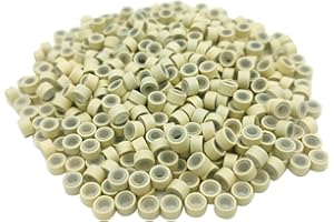 Flosius 500 pezzi Microring Silicone per Extension Micro Anelli 5 mm Micro Beads per estensioni dei capelli Perline per I Tip Estensioni Dei Capelli Umani Strumento (500 Pcs, #613)