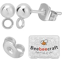 40 Stück Creolen 925 Sterlingsilber - Sechseck Ohrringschlaufen 20mm