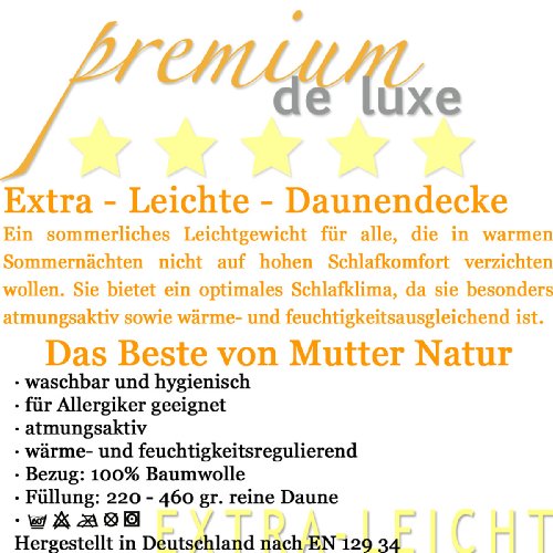 PREMIUM DE LUXE – Daunendecke – Extra Leicht–135x200cm – 100% Gänseflaum – 220 gr. – Deutsches Qualitätsprodukt – 975.98.003 - 4
