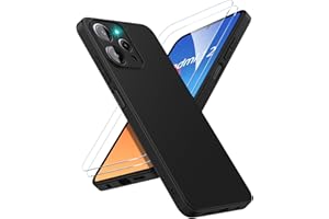 SineOrdo Funda Xiaomi Redmi 12 4G & 5G y 2PCS Cristal Templado Protector Pantalla, Carcasa Xiaomi Redmi 12 4G Ultrafina Funda Móvil Suave Silicona TPU Case - Negra