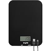 Salter SA00597FEU12 Rechargeable Kitchen Scale – Digital Food Weighing Scales for Cooking & Baking, Tare/Zero Function, USB C