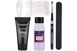 GZMAYUEN Kit de Poly Nail Gel 30ML Blanco Lechoso Gel de Extensión de Uñas White Tubos Gel Construccion para Uñas Kit Uñas de Gel