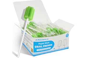 ARGOMAX Gąbki do jamy ustnej, sterylne waciki dentystyczne, 50 szt., gąbka do pielęgnacji jamy ustnej, waciki higieniczne, waciki higieniczne do jamy ustnej, waciki higieniczne, zielone