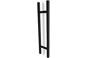 Oppali Negro Acero inoxidable 304 Puerta Delantera Tiradores | Diámetro Del Mango 30mm | Redondo T-Bar | 80cm Longitud Total