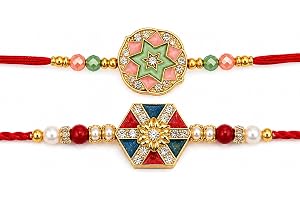 Multicolor Design Rakhi Pack of 2