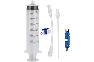 Lenxnmy Bicycle Tubeless Tire Sealant Injector Syringe Kit,Cycling Syringe Kit with Presta Valve Core Removal Tool for Stans No Tubes sealant(60ml)