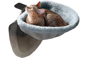 Kattsäng för skrivbord | Vikbar kattsäng med mjuk plysch | Halvrund liggyta för hemmakontor; 1-klick vikbar, upp till ca 18 kg, avtagbart överdrag
