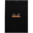 RHODIA 182009C - Stapled Notepad N°18 Black - A4 - Small Squares - 80 Detachable Sheets - 80G Clairefontaine Paper - Soft, Resistant and Waterproof Coated Card Cover - Basics