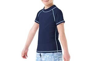 MEETWEE Maglietta da Nuoto/Muta Rash Guard per Bambini,Manica Lunga/Corta,Protezione UV,Tessuto Asciugatura Rapida,Ideale per Nuotare,Spiaggia e Sport Acquatici.