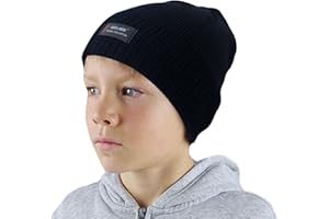 HiFEN® Kids Beanie Hat Thermal Insulation Warm Hat with Fleece Lining for School, Sports, Walking (One Size)