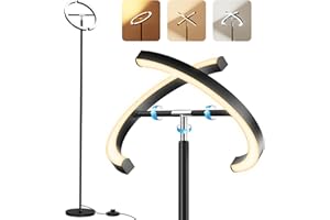 SIBRILLE Moderne Lampadaire LED Sur Pied, Lampe Salon 3 Températures de Couleur 1300 lm 20 W avec Interrupteur à Pied, LED Tête de Lampe Rotative, Lampadaire Haut pour Salon Chambre et Bureau