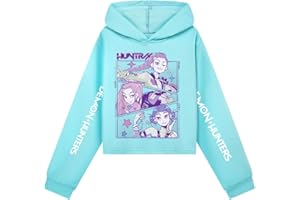YiJee Sudaderas KPOP Huntrix para Niñas, Sudadera Corta con Capucha, Moda Y2K Hip Hop Streetwear para Niñas Niños y Fans de K-Pop