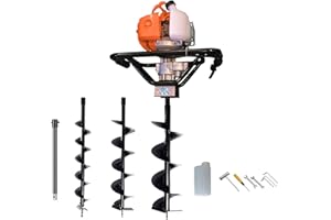 dirty pro tools Petrol Earth Auger Post Hole Borer Ground Drill with 3 Bits, 4, 6, 8" Bits.and EXTENSION BAR included and accessories
