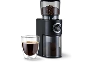 ‎TCHIBO Tchibo elektrische Kaffeemühle, Edelstahlmahlwerk, 26 Mahlgradeinstellungen, Schwarz/Silber