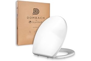 Dombach® Premium WC Sitz, Klodeckel mit Absenkautomatik, Antibakterielle, abnehmbare Klobrille mit Absenkautomatik, Toilettendeckel, WC Deckel mit Softclose, WC Brille, Duroplast, Oval, Celesto