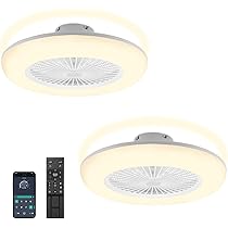 Ventilatore Da Soffitto Joparri Con Luce LED - Telecomando, 6 Velocità, 3 Colori, 80W - Foto 5
