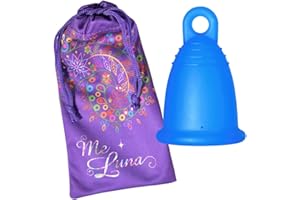 MeLuna Classic Copa Menstrual, Anillo, Azul, Talla S - 1 Unidad